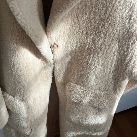 Mango Faux Shearling & Suede Reversible Long Coat - Picture 6 of 7